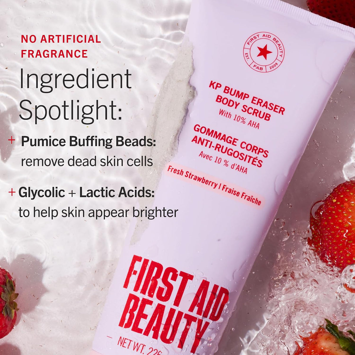 First Aid Beauty KP Bump Eraser Body Scrub Strawberry 8 oz - view 4
