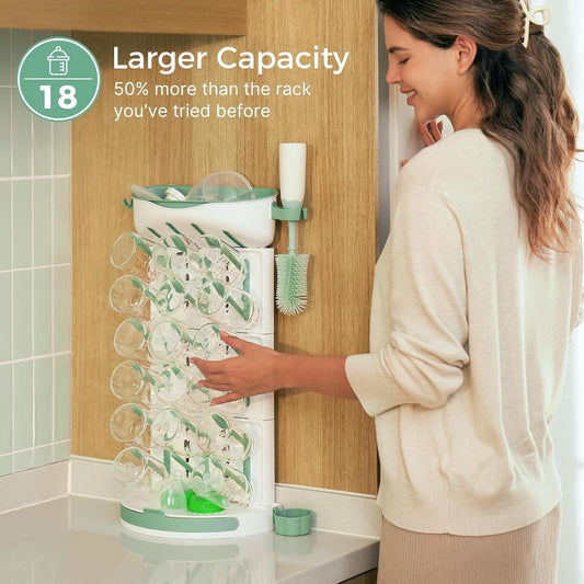Momcozy Baby Bottle Drying Rack, Holds 18 Bottles - view 2