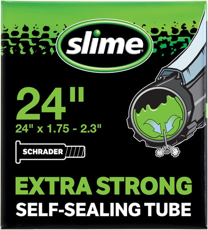 Slime Extra Strong Self-Sealing Bike Inner Tube, 24 x 1.75-2.3 in, Schrader