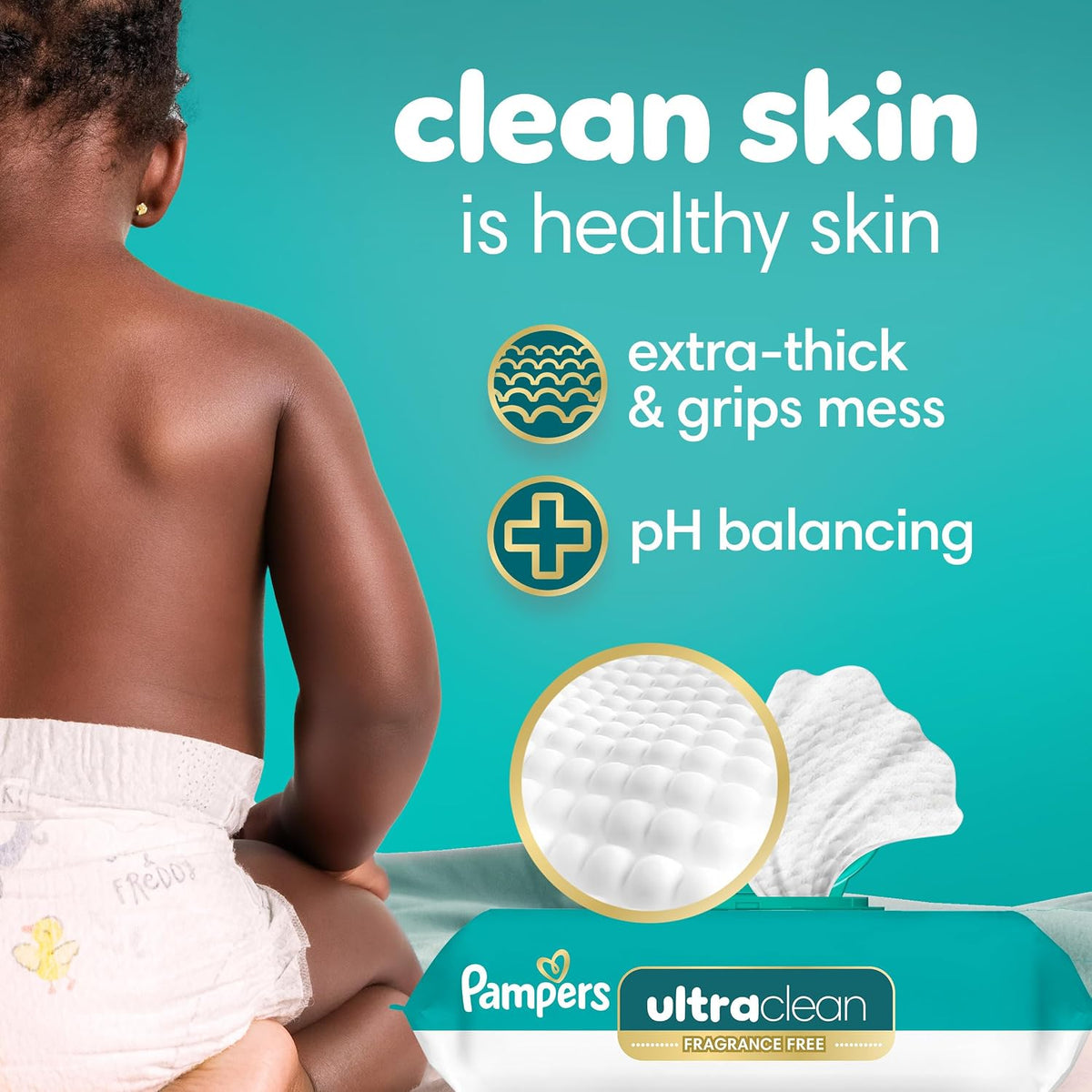 Pampers Ultraclean Baby Wipes, Unscented, 12 Flip-Top Packs, 936 Wipes - view 2