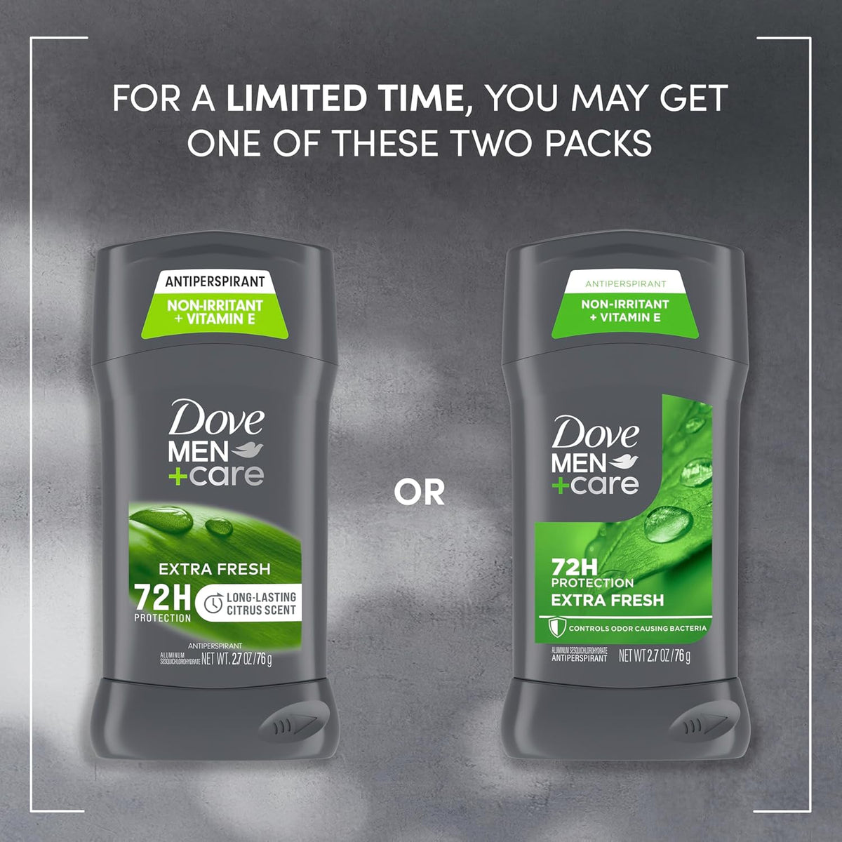 Dove Men+Care Extra Fresh Antiperspirant Deodorant Stick, Twin Pack, 2.7 oz - view 3