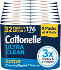 Cottonelle Ultra Clean Toilet Paper, 32 Family Mega Rolls