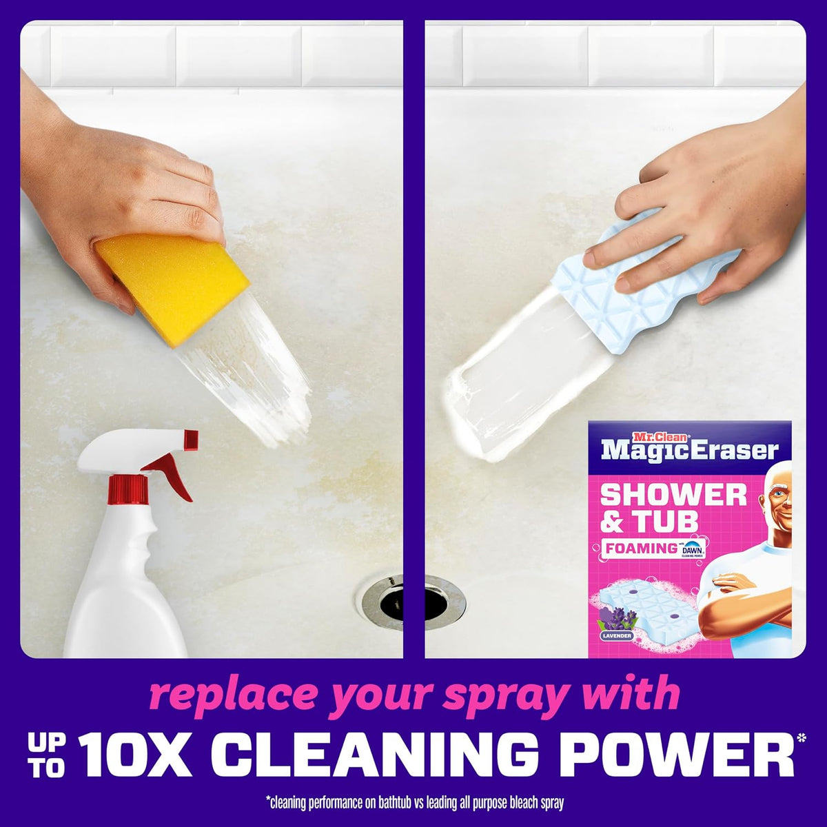 Mr. Clean Magic Eraser Shower & Tub Sponges, Lavender, 8 Count - view 4