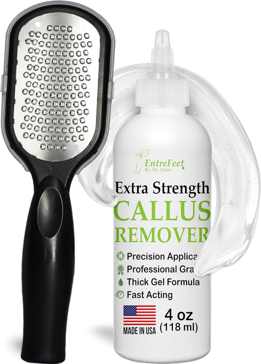 EntreFeet Foot Callus Remover Gel and File Kit, Extra Strength, 4 oz