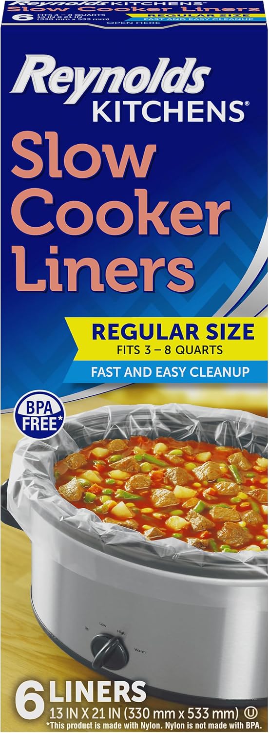 Reynolds Kitchens Slow Cooker Liners, Regular Size, 6 Count
