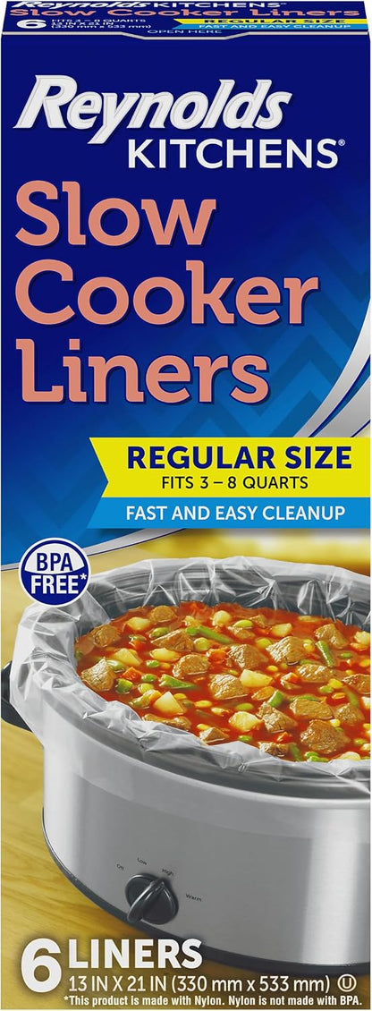 Reynolds Kitchens Slow Cooker Liners, Regular Size, 6 Count
