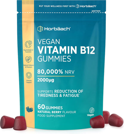 Horbäach Vitamin B12 Gummies 2000mcg - 60 Count