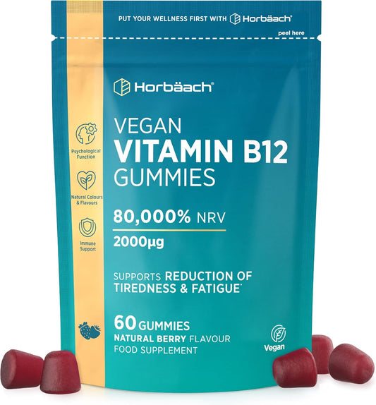Horbäach Vitamin B12 Gummies 2000mcg - 60 Count