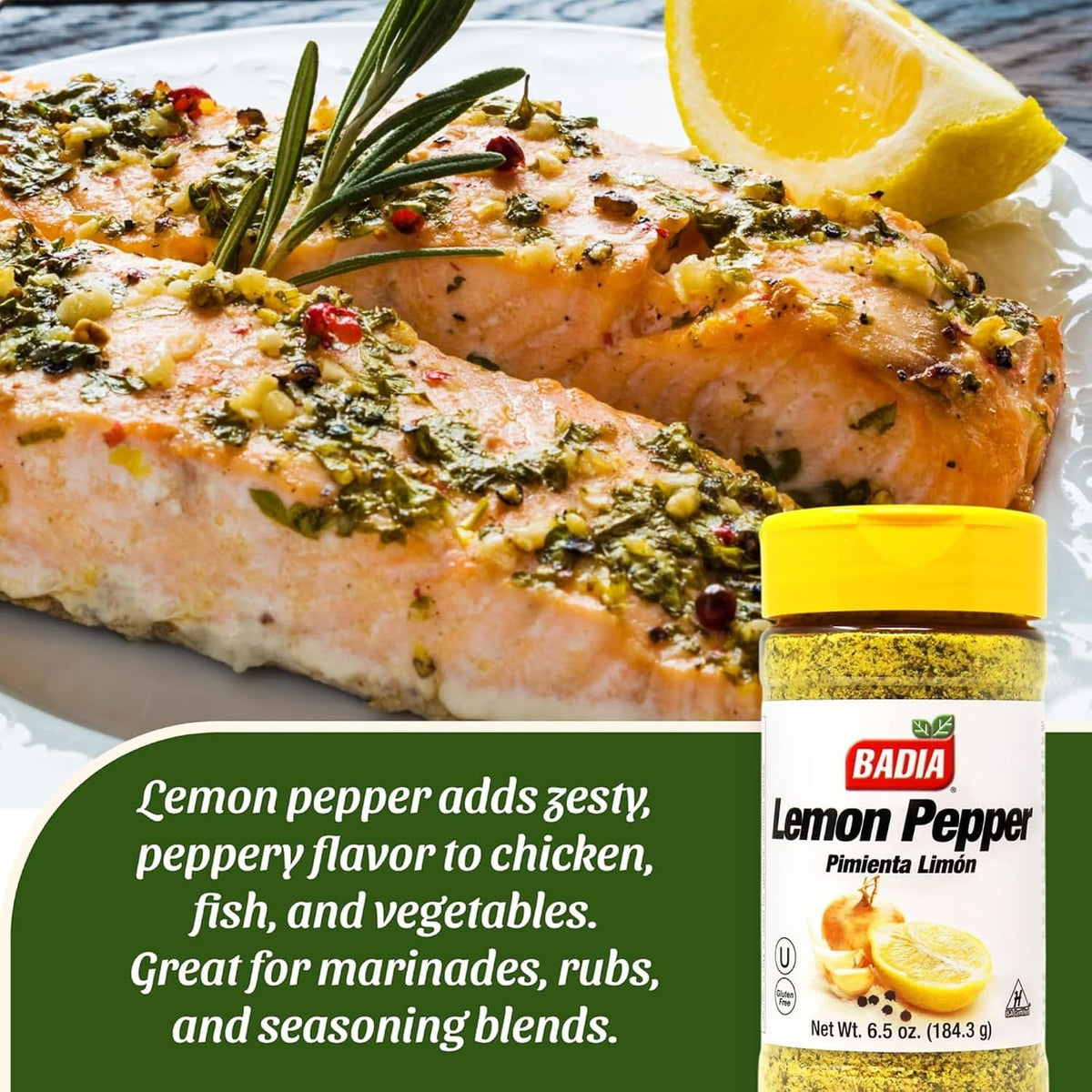 Badia Lemon Pepper Seasoning 184.3 g (6.5 oz) - view 3