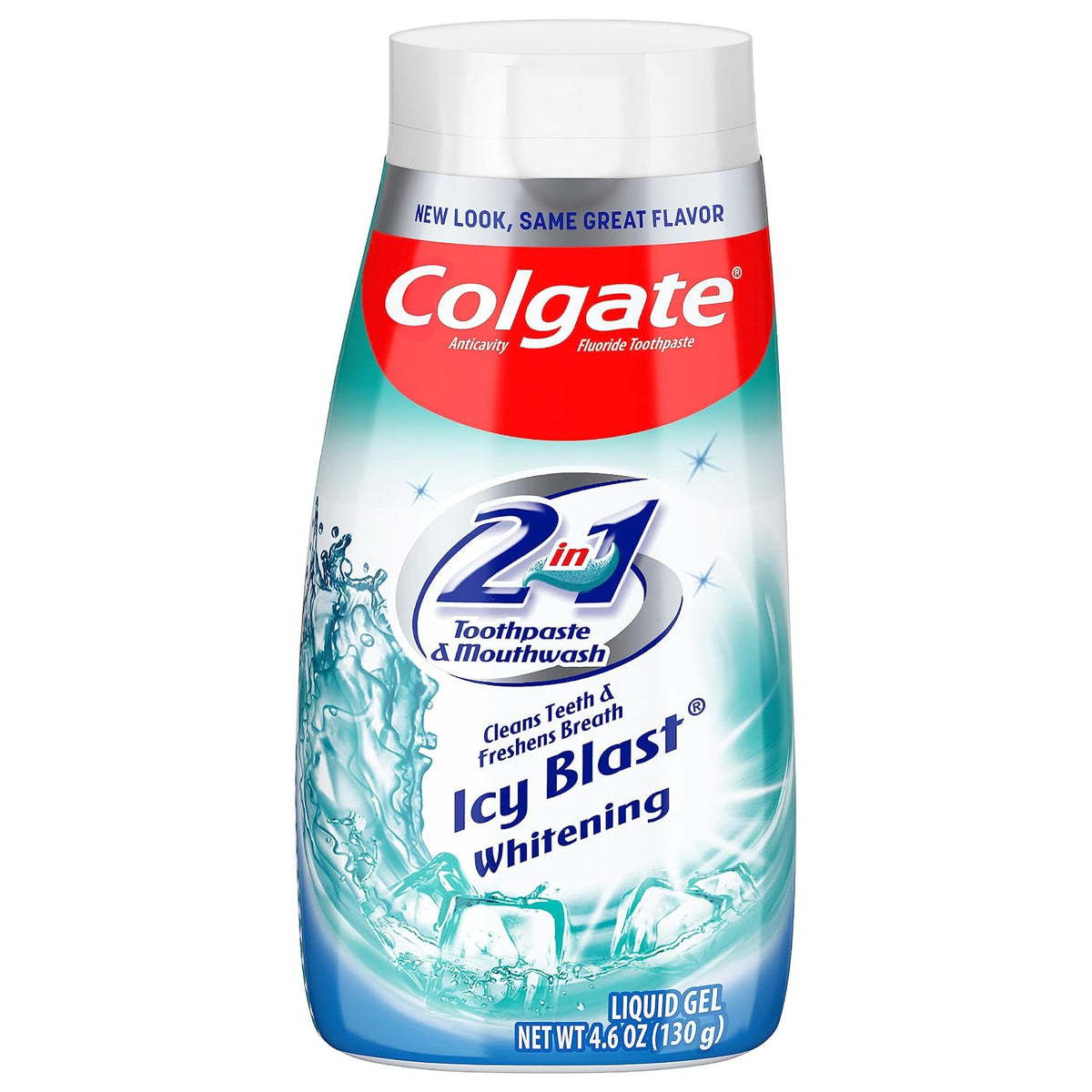 Colgate 2-in-1 Whitening Toothpaste Gel and Mouthwash Icy Blast 4.6 oz — product view
