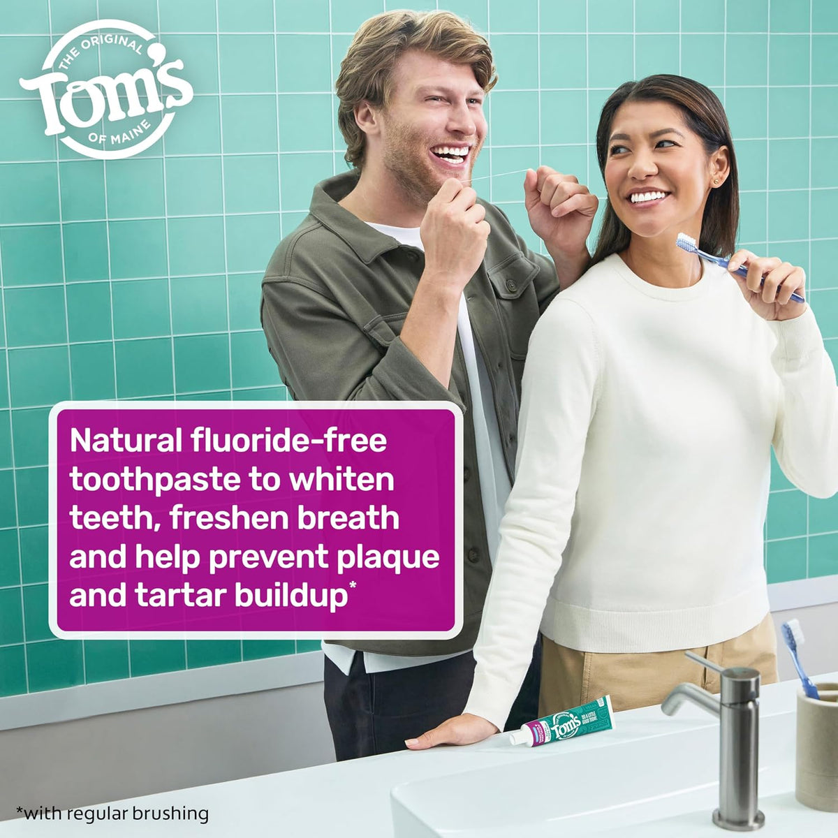 Tom's of Maine Fluoride-Free Antiplaque Whitening Toothpaste 5.5 oz Pack of 2 - view 4