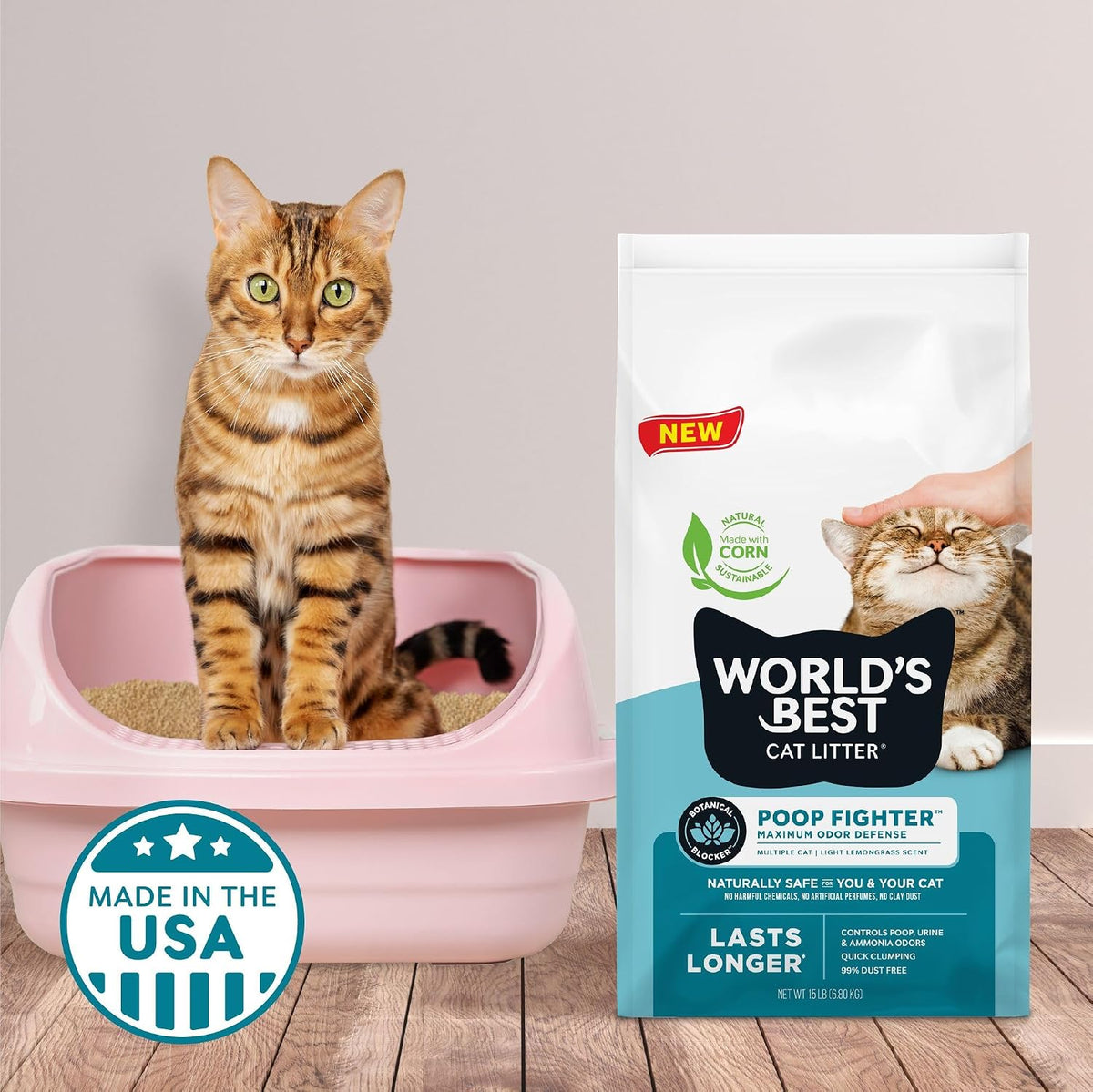 World's Best Cat Litter Poop Fighter Odour Defence, 15 lb - view 6