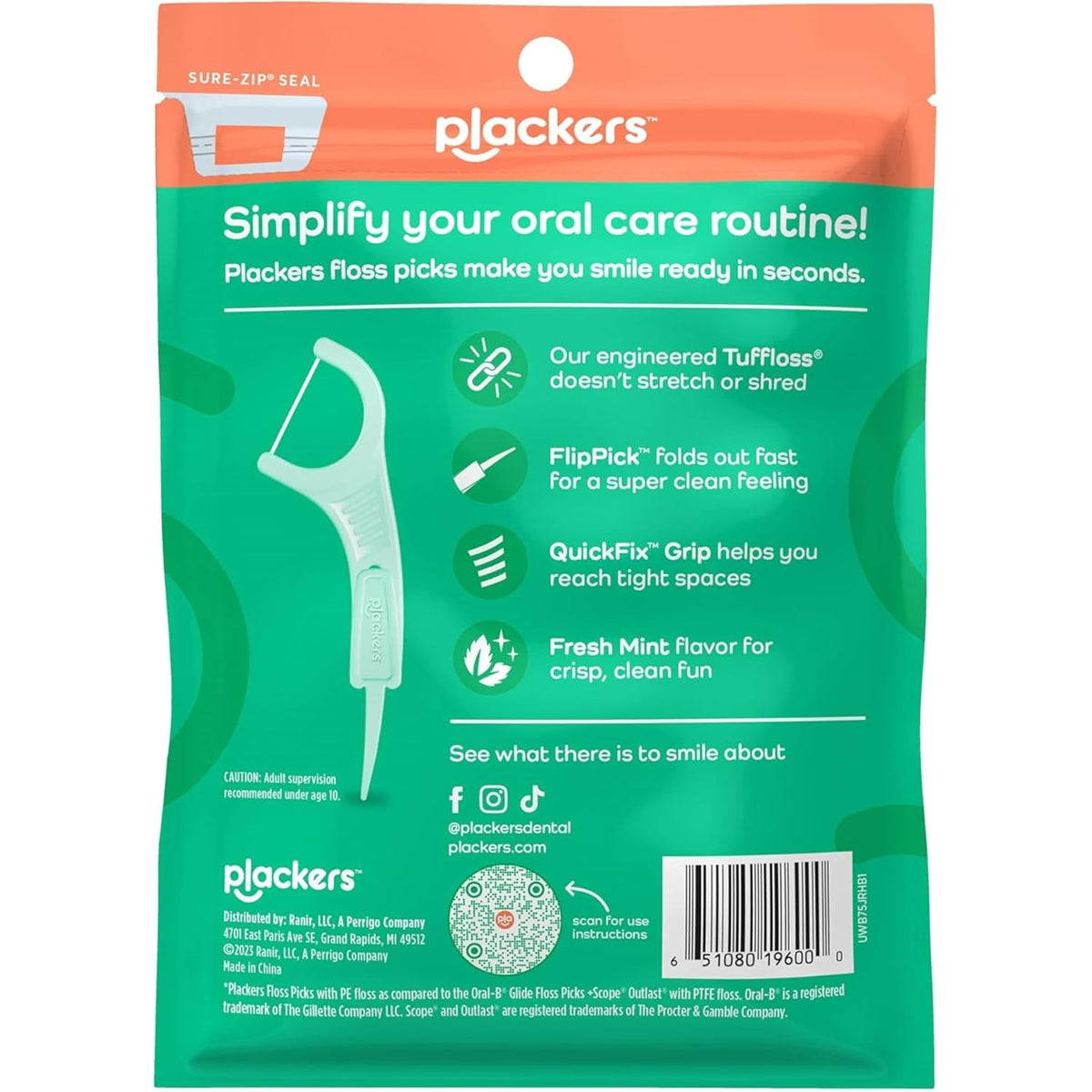 Plackers Micro Mint Dental Flossers, 90 Count - view 6