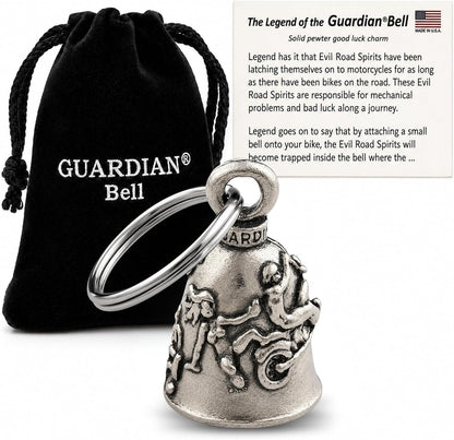 Guardian Bell Good Luck Bell with Keyring and Black Velvet Gift Bag