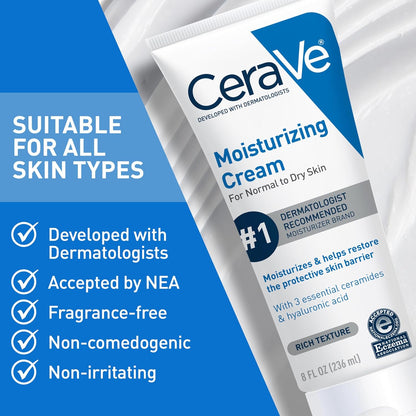 CeraVe Moisturising Cream for Face & Body 8 oz - view 5