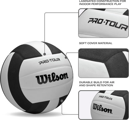 Wilson Pro Tour Indoor Volleyball, Black/White, Official Size - view 4