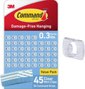 Command Clear Indoor Mini Light Clips Value Pack, 45 Clips and 54 Strips
