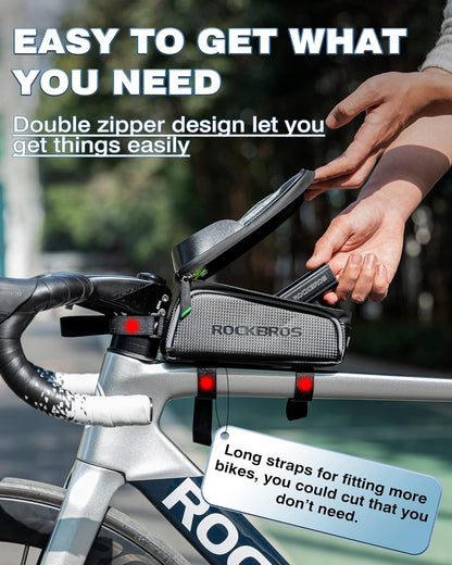 ROCKBROS Waterproof Bike Phone Front Frame Bag - view 6
