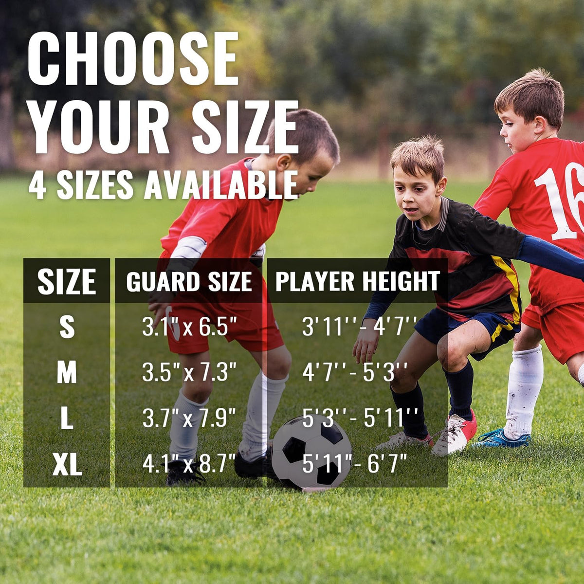 Northdeer Soccer Shin Guards for Kids with Sleeves, Black, Small - view 6