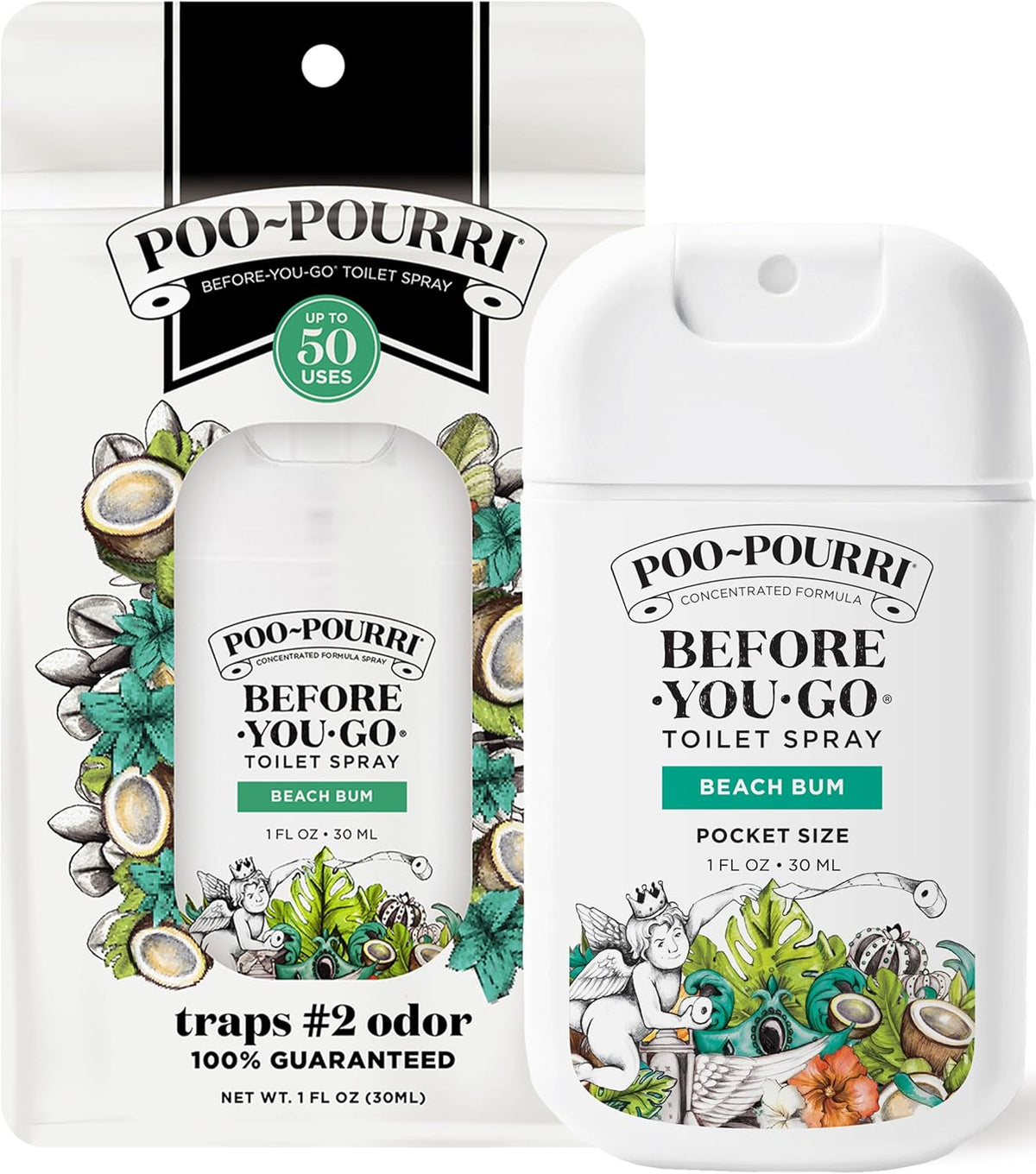 Poo-Pourri Before-You-Go Pocket Toilet Spray, Beach Bum, 1 fl oz (30 ml)