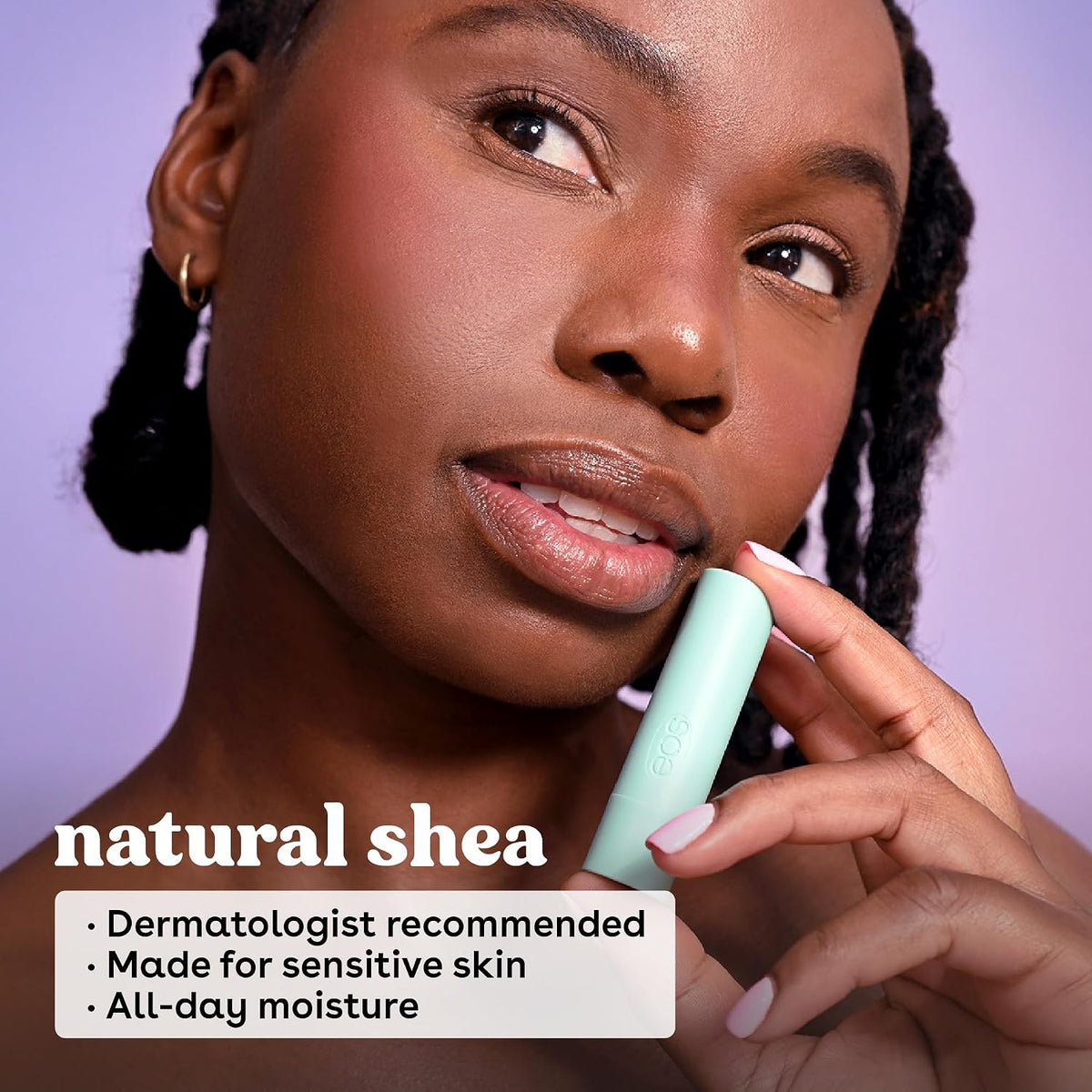 eos Natural Shea Lip Balm Pack of 3 Honey Apple, Coconut Milk, Raspberry Kiwi - view 3