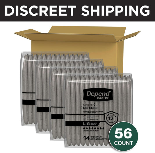 Depend Night Defense Incontinence Underwear for Men, Large, 56 Count - view 2