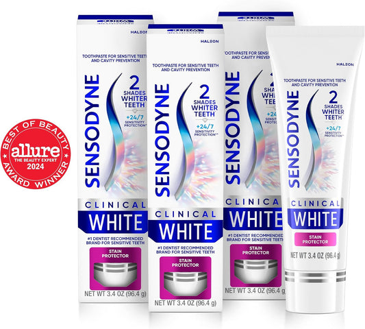 Sensodyne Clinical White Stain Protector Toothpaste, 3 x 3.4 oz - view 2