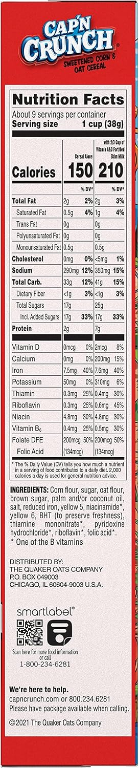 Cap'n Crunch Sweetened Corn and Oat Cereal 12.6 oz - view 2