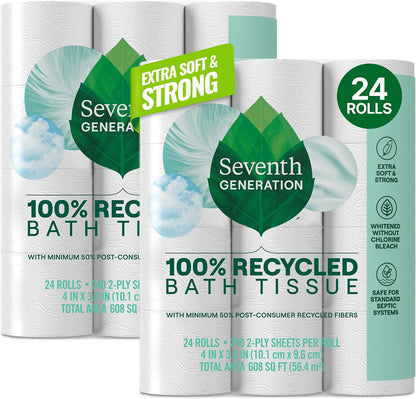 Seventh Generation 100% Recycled 2-Ply Toilet Paper, 48 Rolls