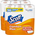 Scott ComfortPlus Toilet Paper 36 Triple Rolls, 231 Sheets per Roll