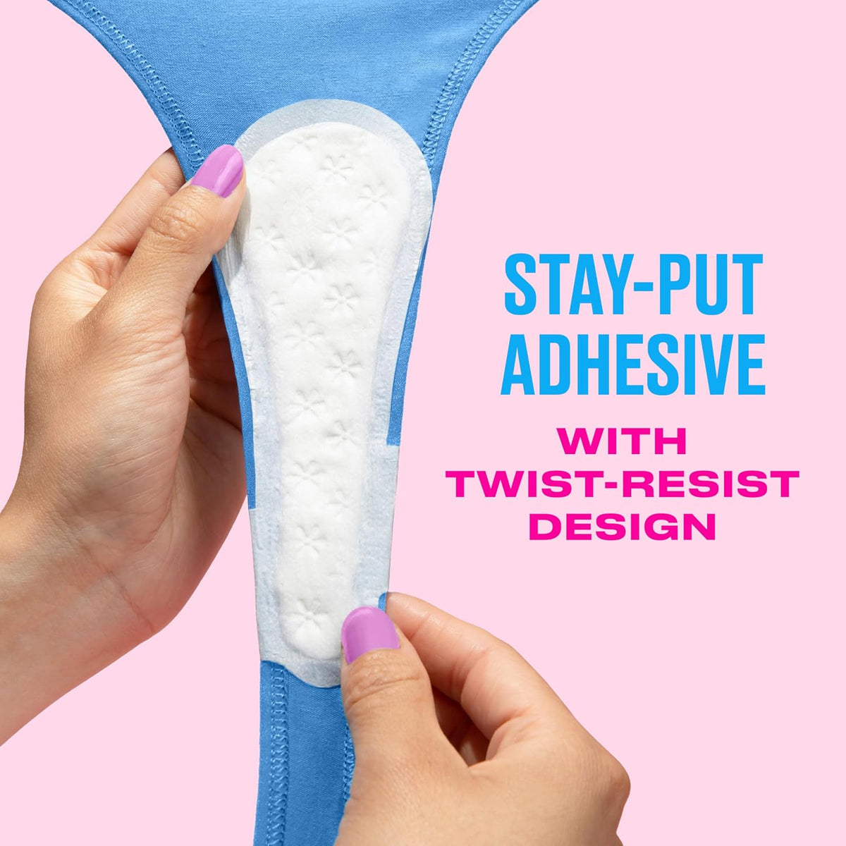 Carefree Thong Panty Liners for Women, Unwrapped, Unscented, 49 Count - view 6