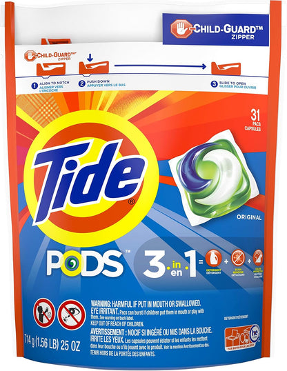 Tide PODS 3-in-1 Laundry Detergent Tub, Original, 31 Count