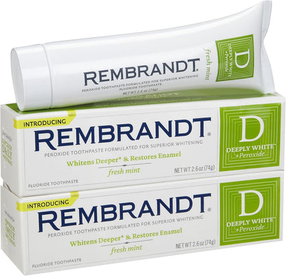 Rembrandt Deeply White Mint Toothpaste 2.6 oz (74 g), Pack of 2