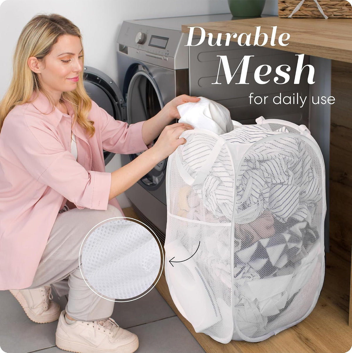 Handy Laundry Pop Up Laundry Hamper, 71L, White - view 5