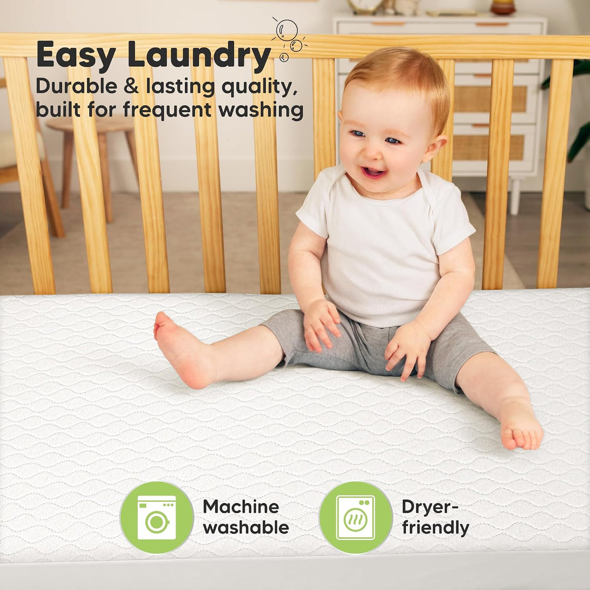 KeaBabies Waterproof Cot Mattress Protectors, Fitted, 52 x 28 Inch, Pack of 2 - view 6