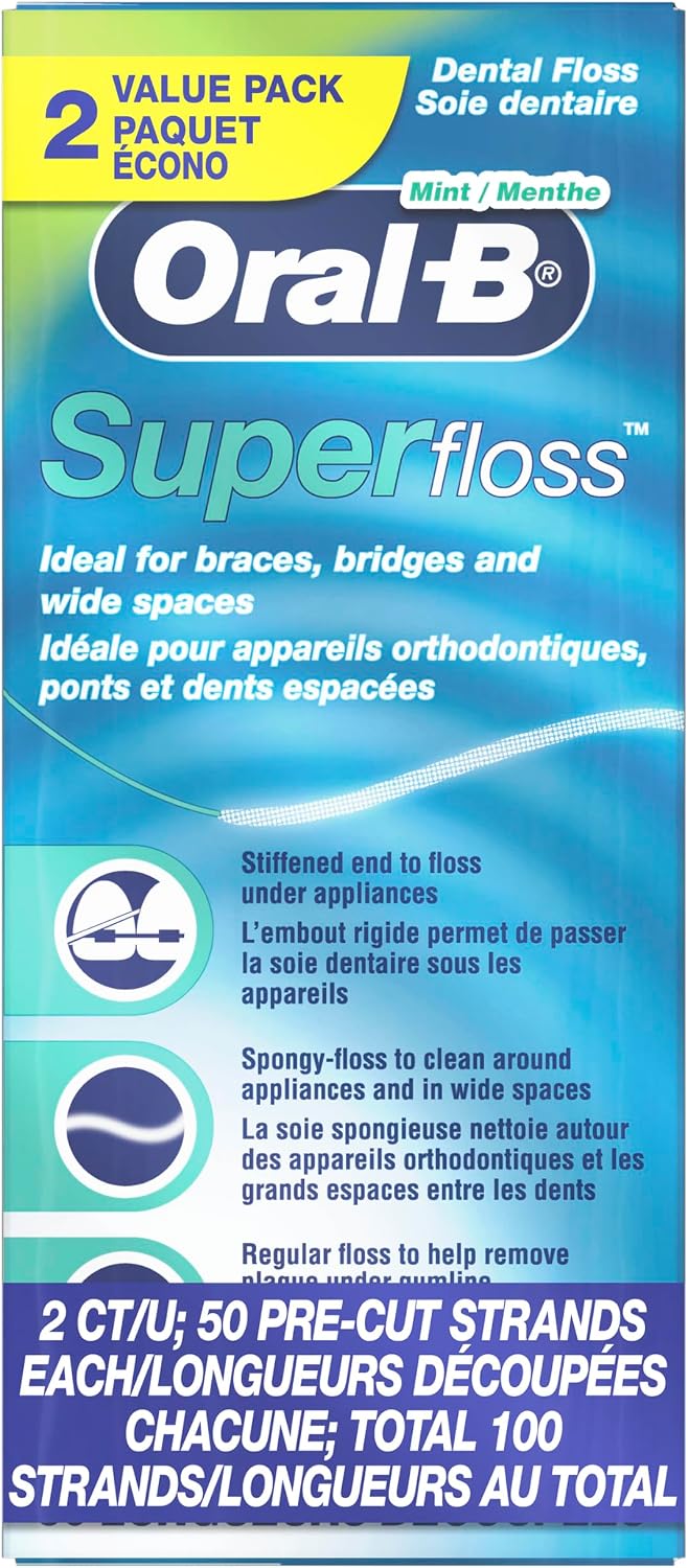 Oral-B Super Floss Pre-Cut Strands, Mint, 50 Count, Twin Pack - view 2