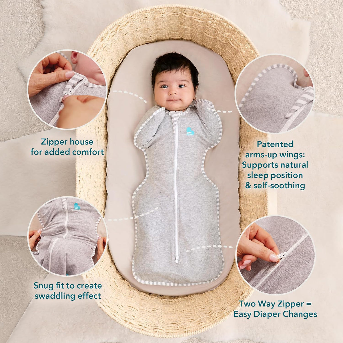 Love to Dream Swaddle Up Sleep Sack 1.0 TOG, 8-13 lbs, Pink - view 6