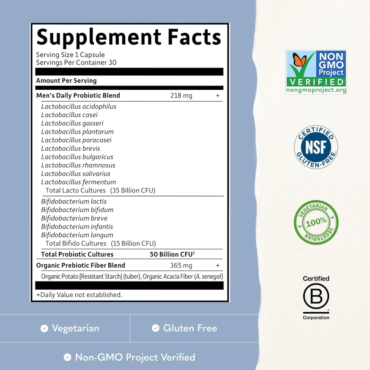 Garden of Life Dr. Formulated Probiotics for Men, 50 Billion CFU, 30 Capsules - view 6