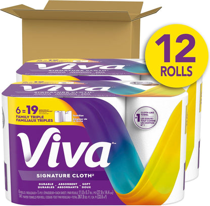 Viva Signature Cloth Paper Towels 12 Family Triple Rolls, 141 Sheets per Roll - view 2