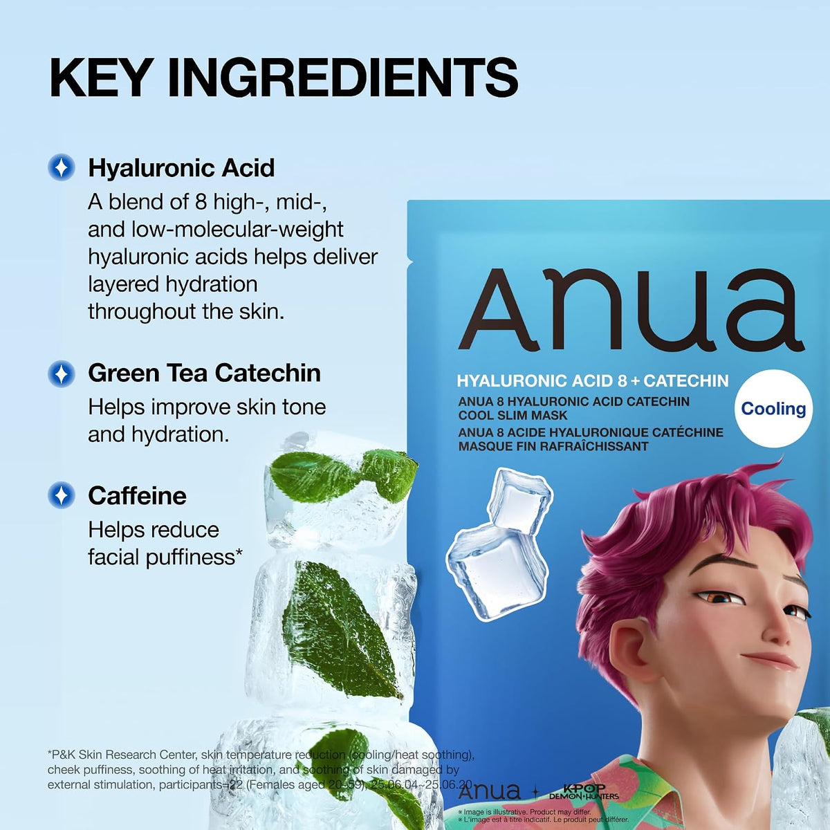 Anua 8 Hyaluronic Acid Catechin Cool Slim Mask, 10 Pack - view 3