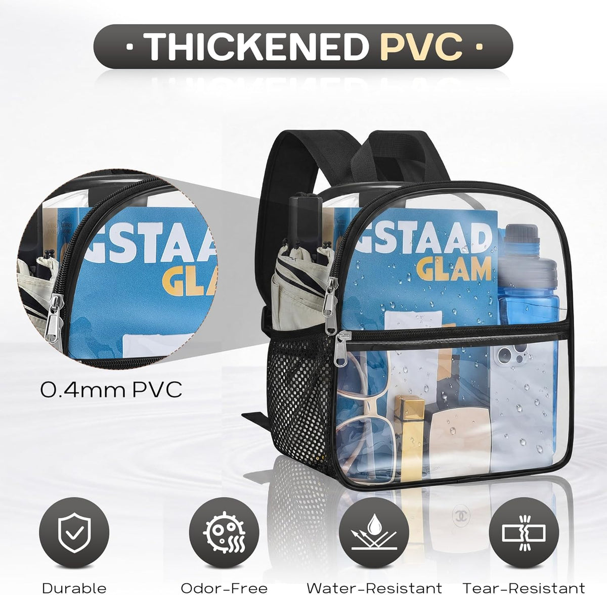 Oraben Clear Stadium Backpack, 12 x 6 x 11 Inch - view 4