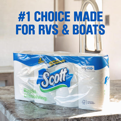 Scott Rapid-Dissolving Toilet Paper, 48 Double Rolls, 1 Ply - view 4