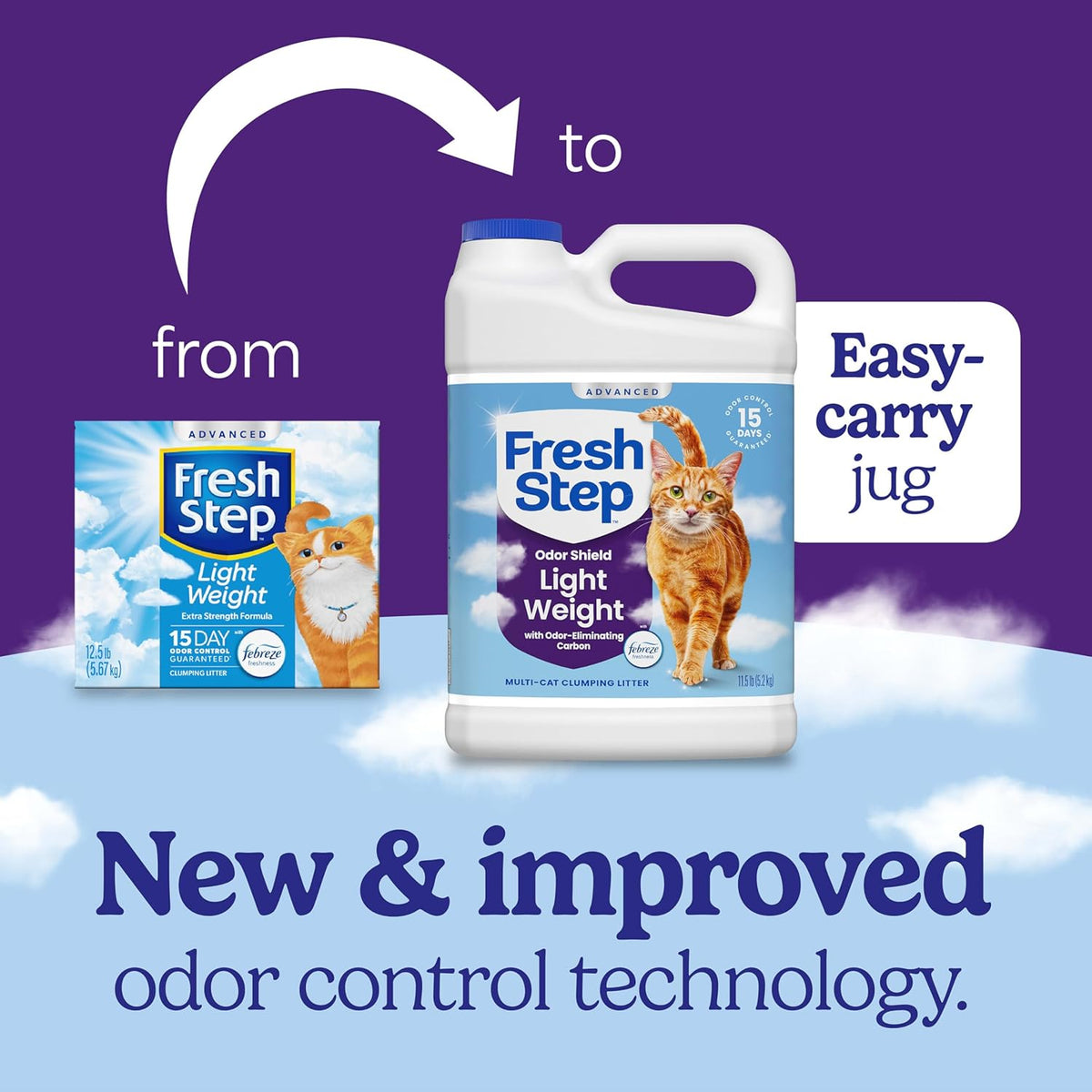 Fresh Step Advanced Odor Shield Lightweight Clumping Litter, 11.5 lb, Pack of 2 - view 2