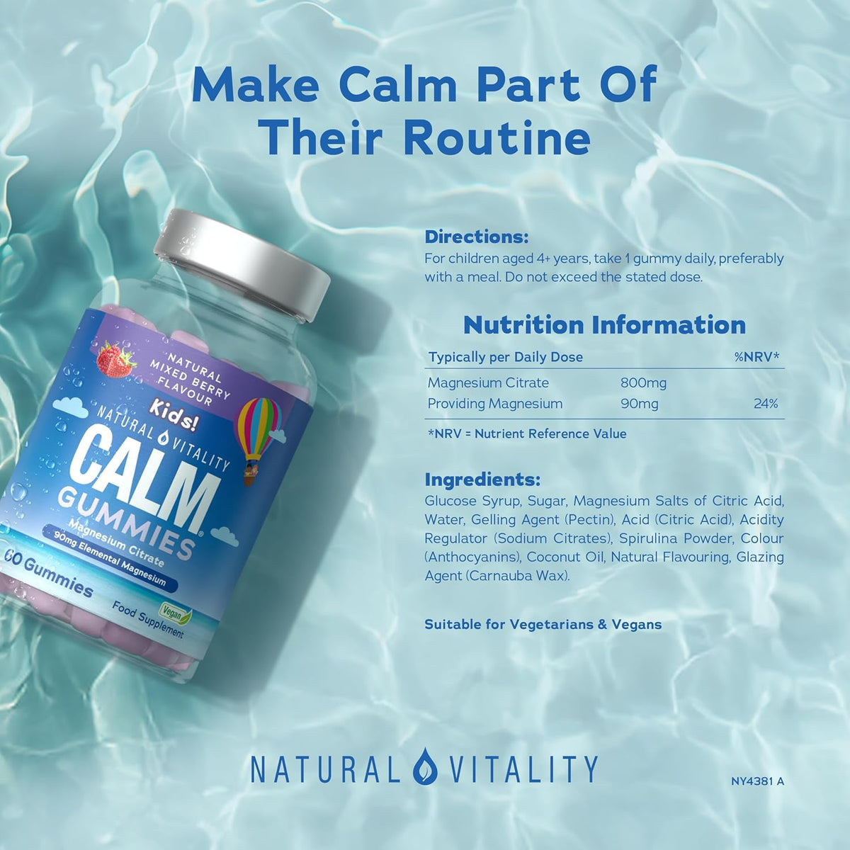 Natural Vitality Calm Kids Magnesium Gummies, Mixed Berry, 2-Month Supply - view 4