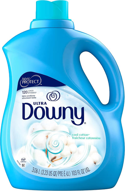 Downy Ultra Liquid Fabric Softener, Cool Cotton Scent, 103 fl oz