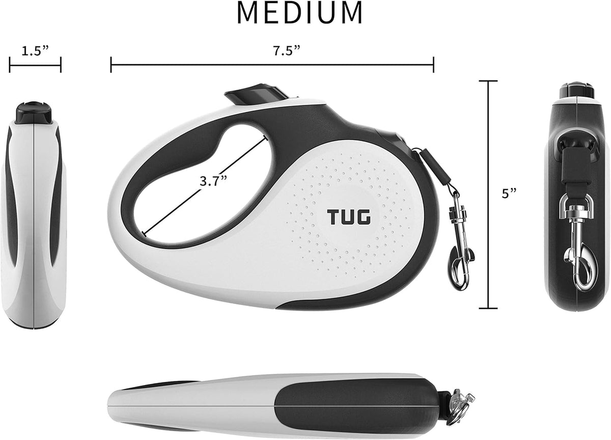 TUG Original Retractable Dog Leash, 16 ft, Medium, White - view 3