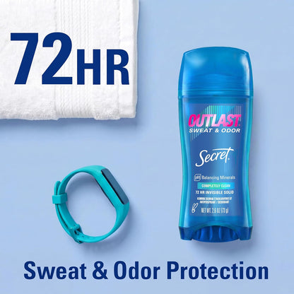 Secret Outlast Antiperspirant Deodorant, Completely Clean, 2.6 oz, Pack of 2 - view 4