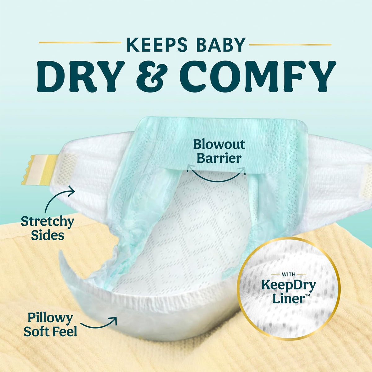 Pampers Swaddlers Nappies, Size 4 (15-34 lbs), 150 Count - view 3