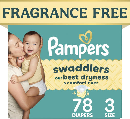 Pampers Swaddlers Nappies Size 3 (13-26 lbs), 78 Count
