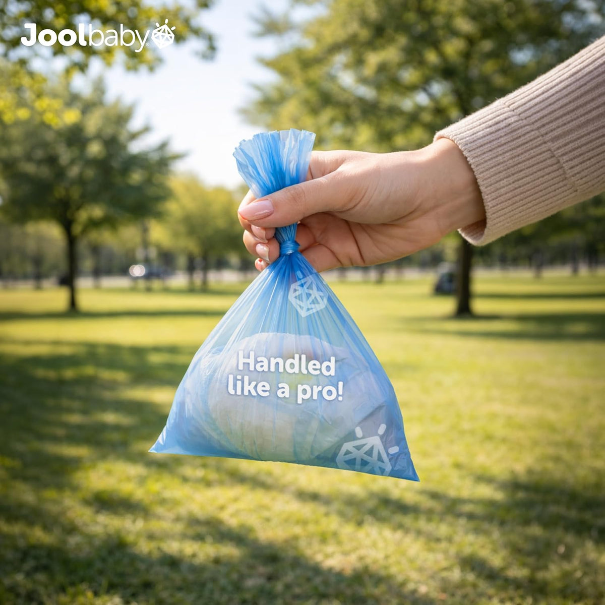 Jool Baby Nappy Bag Dispenser (Sage) with 3 Lavender-Scented Refill Rolls - view 2